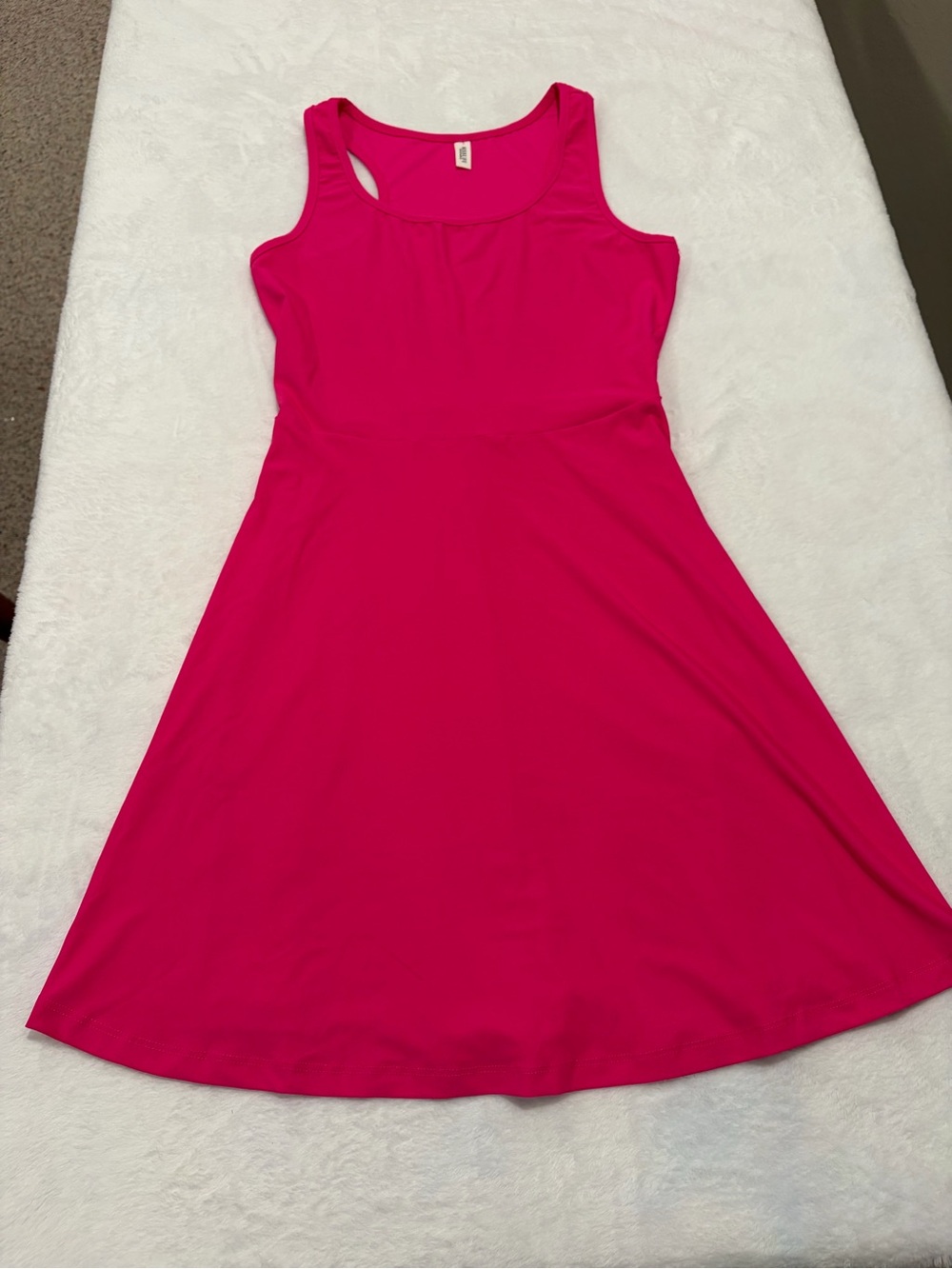 MISSUFE Hot Pink Athletic Tennis Dress Racerback A-Line - Medium
